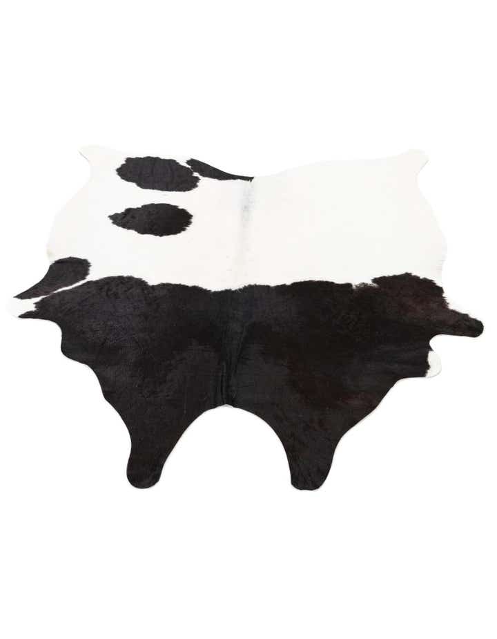 4' 8 x 5' Cowhide Leather Square Rug