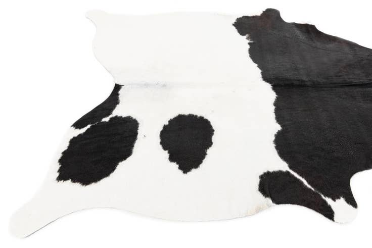 Detail image of 4' 8 x 5' Cowhide Leather Square Rug