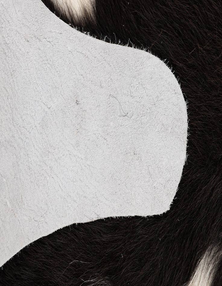 Detail image of 5' x 5' 2 Cowhide Leather Square Rug