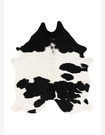 5' 6 x 6' 2 Cowhide Leather Square Rug