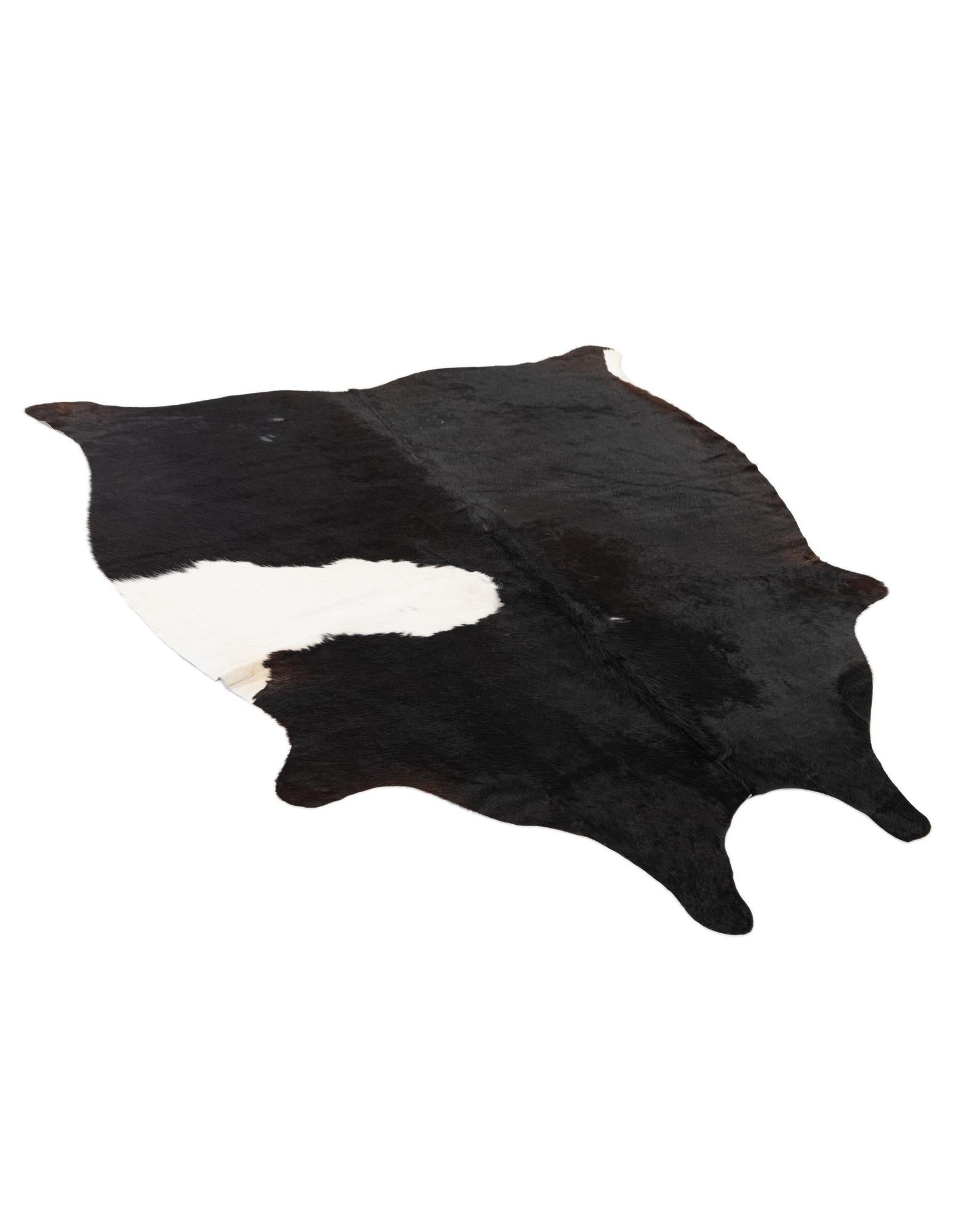 4' 10 x 5' 6 Cowhide Leather Square Rug