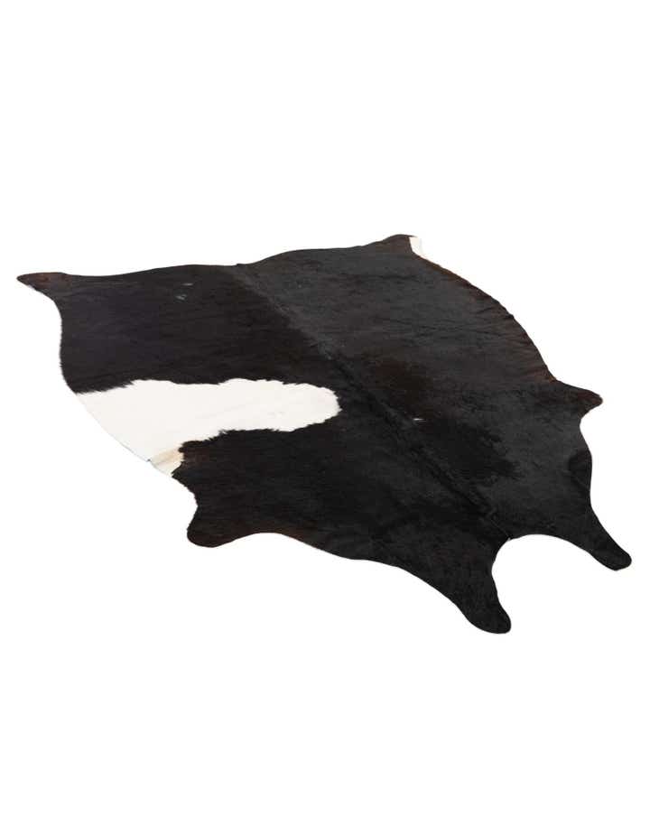 4' 10 x 5' 6 Cowhide Leather Square Rug
