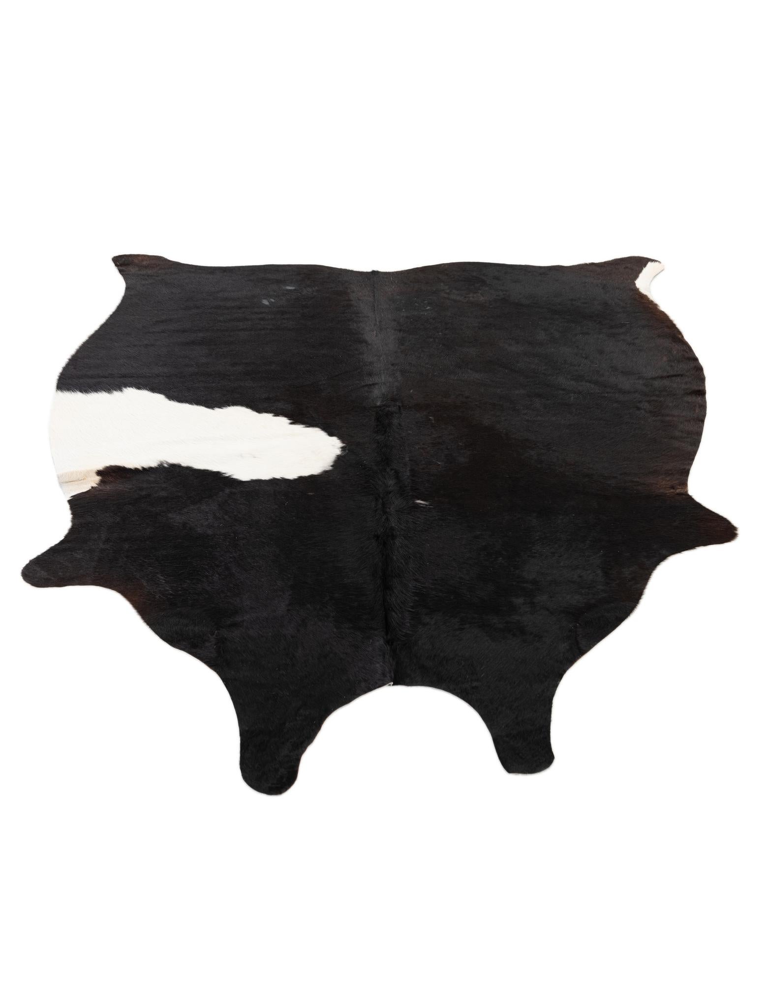 4' 10 x 5' 6 Cowhide Leather Square Rug