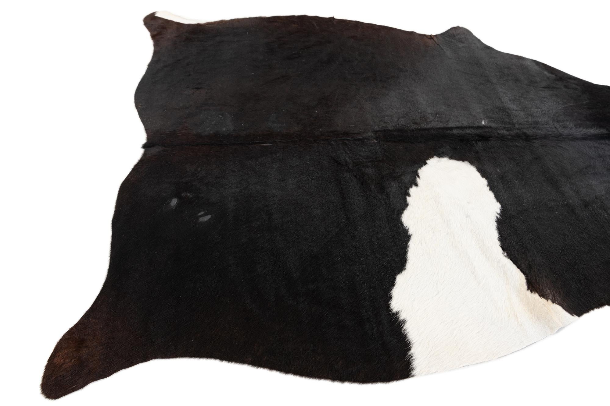 4' 10 x 5' 6 Cowhide Leather Square Rug
