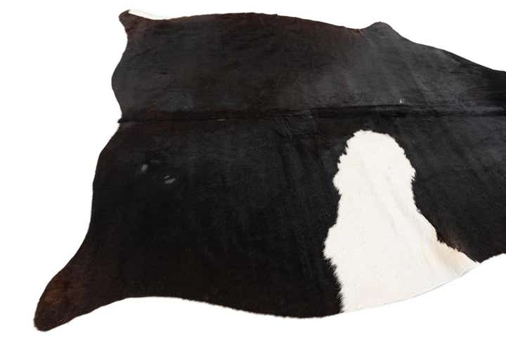 4' 10 x 5' 6 Cowhide Leather Square Rug