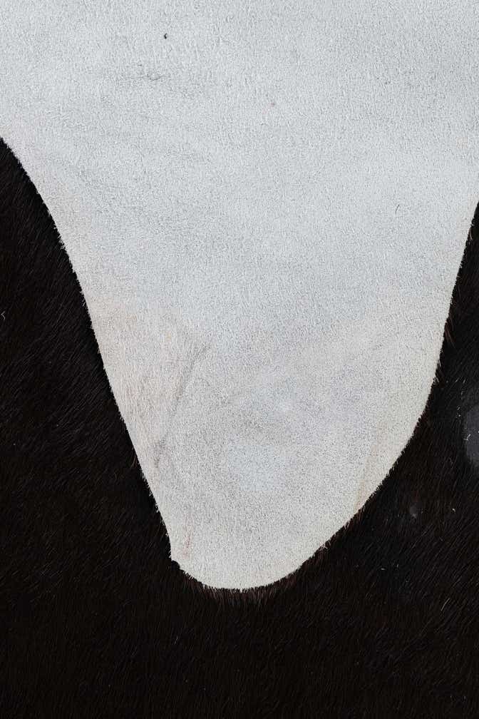 4' 10 x 5' 6 Cowhide Leather Square Rug
