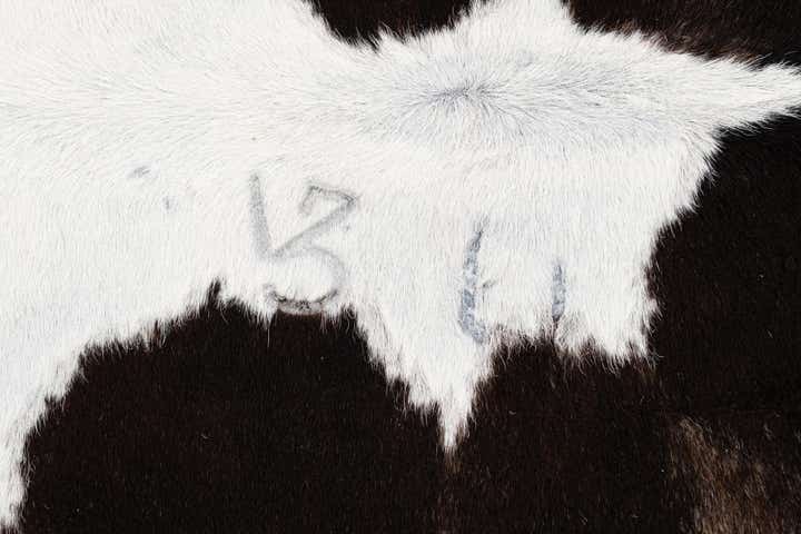 5' 7 x 5' 10 Cowhide Leather Square Rug