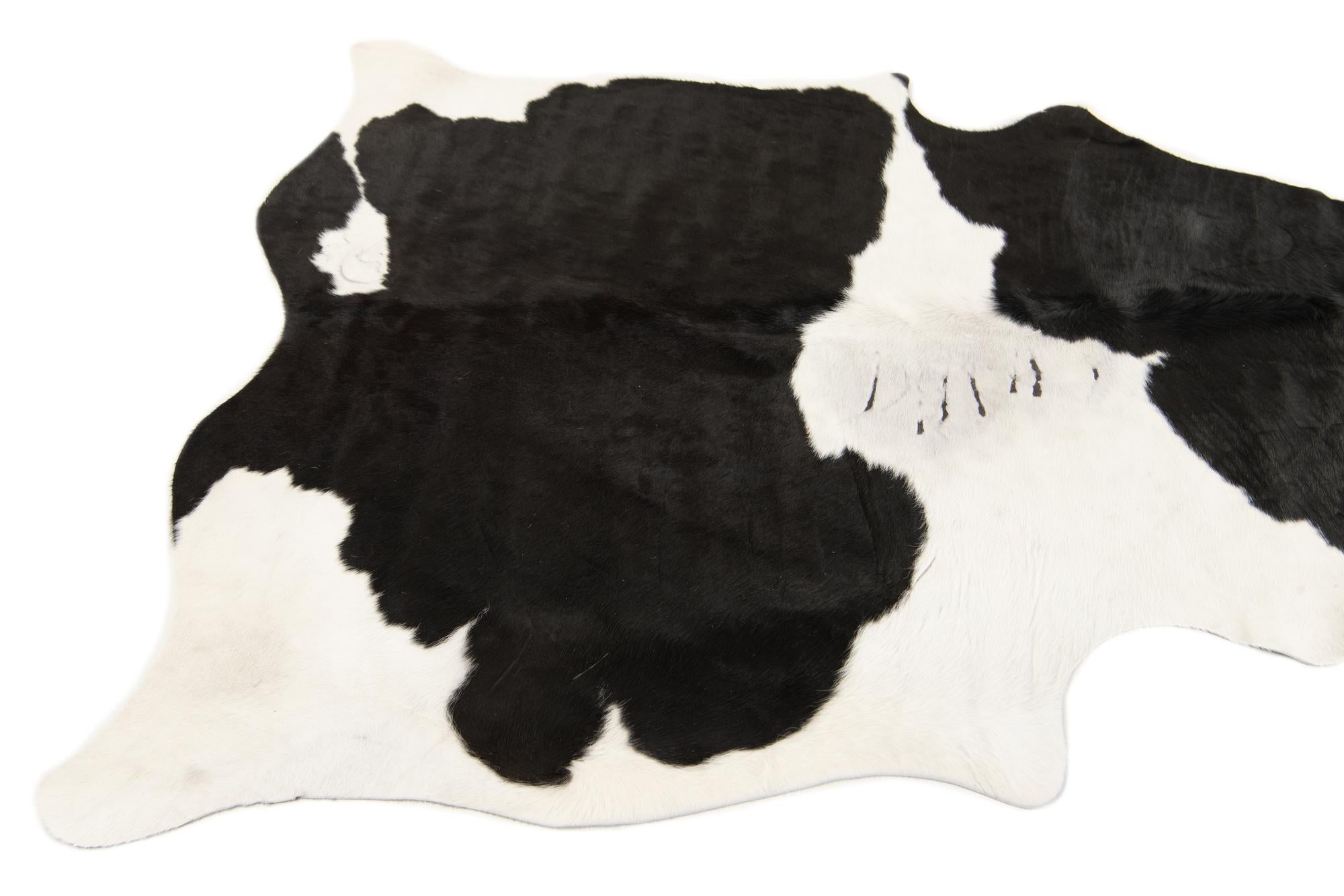 5' 3 x 5' 6 Cowhide Leather Square Rug