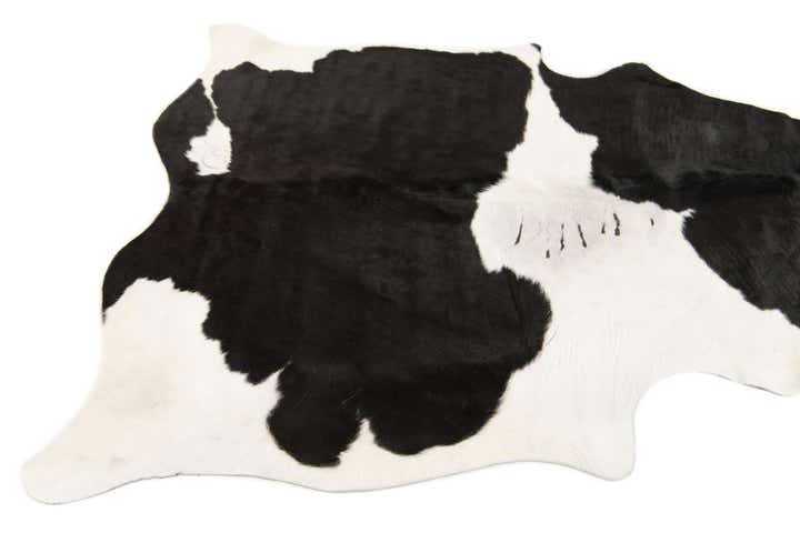 5' 3 x 5' 6 Cowhide Leather Square Rug
