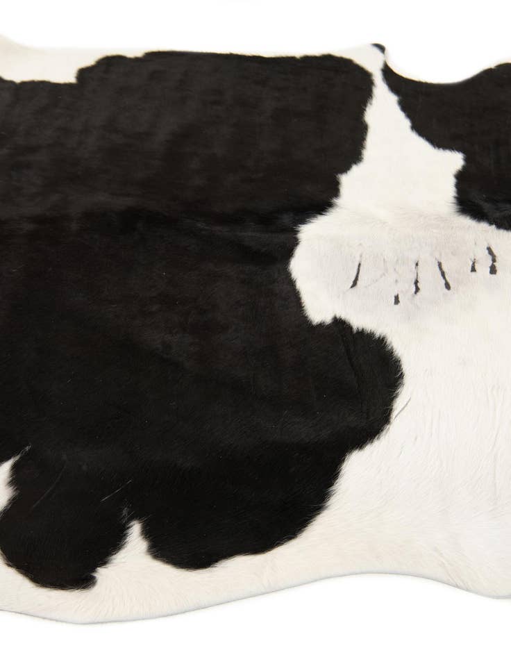 Detail image of 5' 3 x 5' 6 Cowhide Leather Square Rug