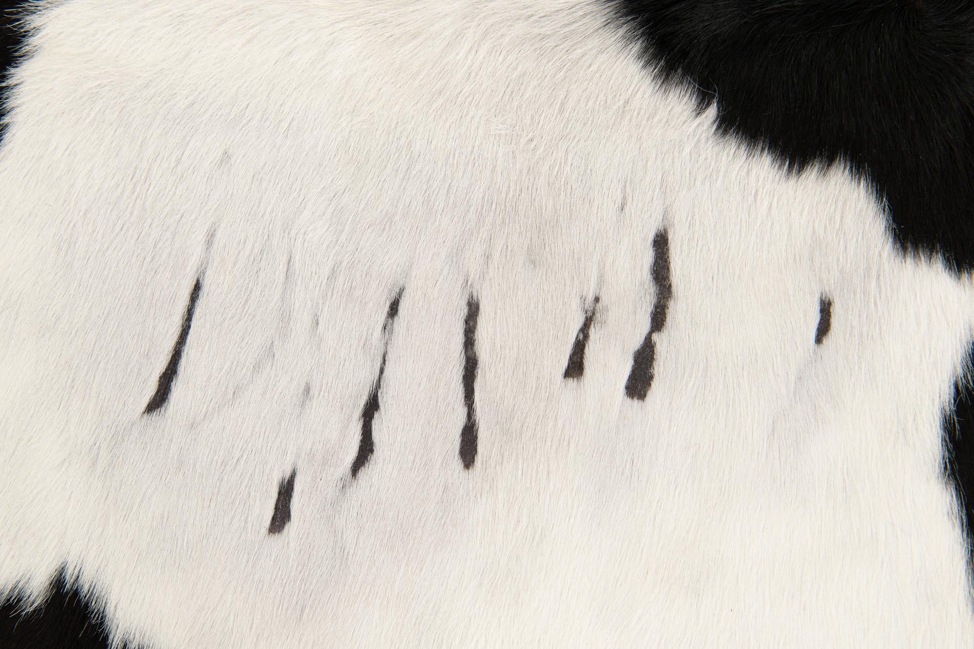 5' 3 x 5' 6 Cowhide Leather Square Rug