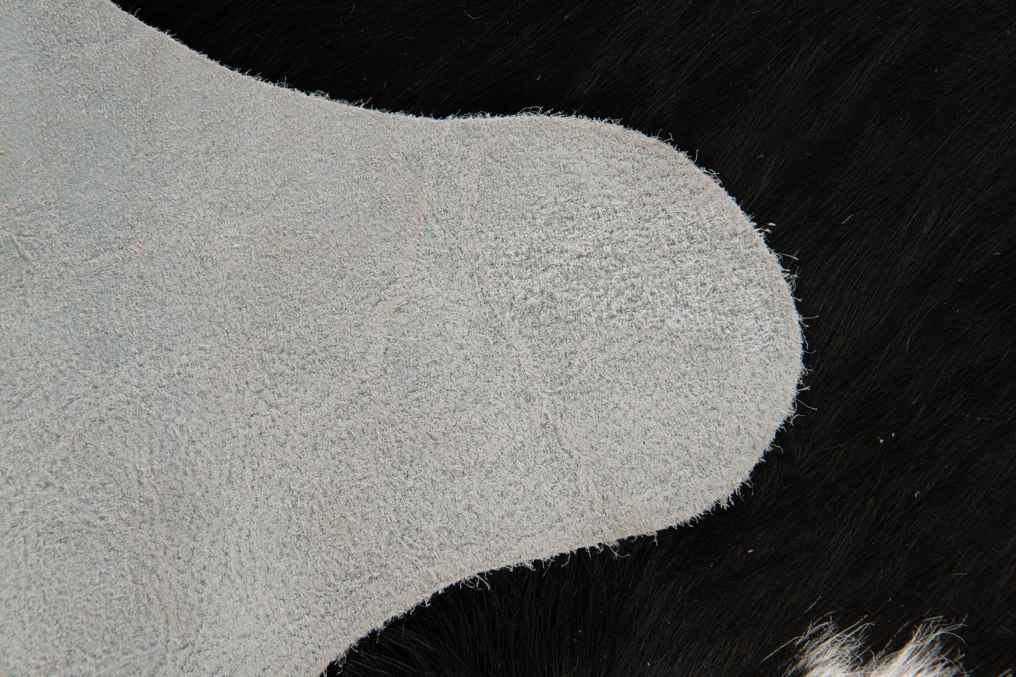 5' 3 x 5' 6 Cowhide Leather Square Rug