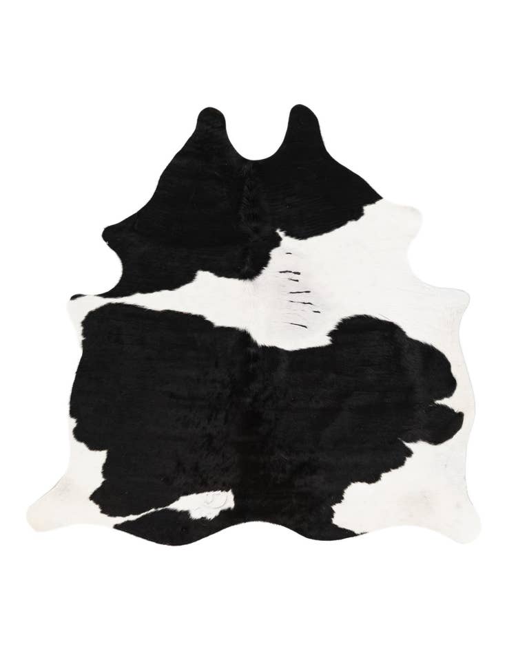 Detail image of 5' 3 x 5' 6 Cowhide Leather Square Rug