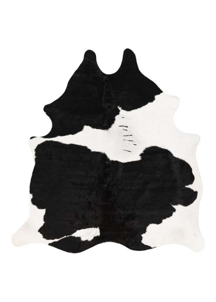 5' 3 x 5' 6 Cowhide Leather Square Rug