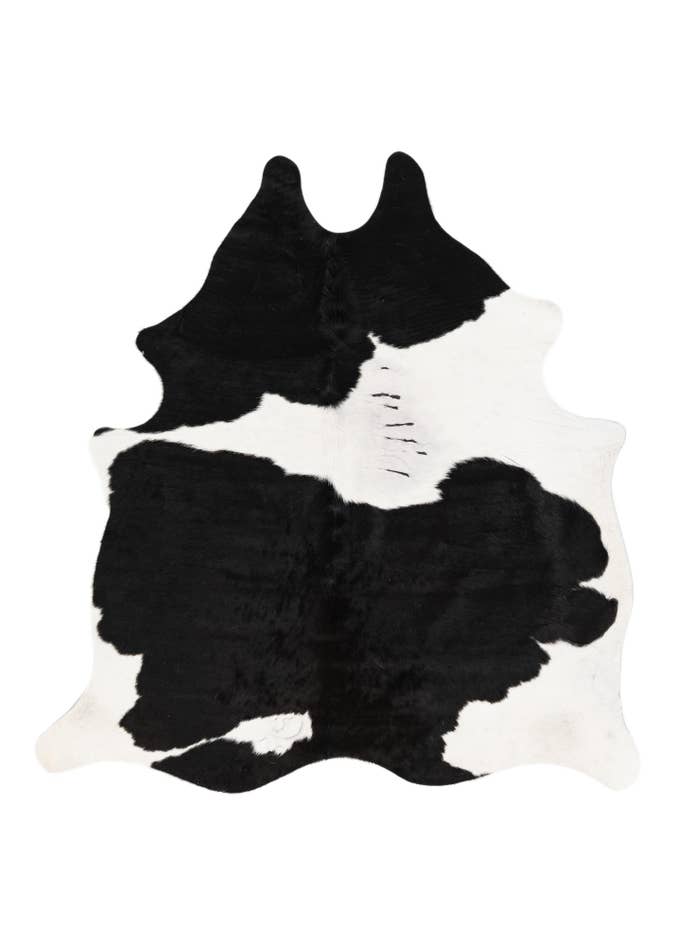 Detail image of 5' 3 x 5' 6 Cowhide Leather Square Rug