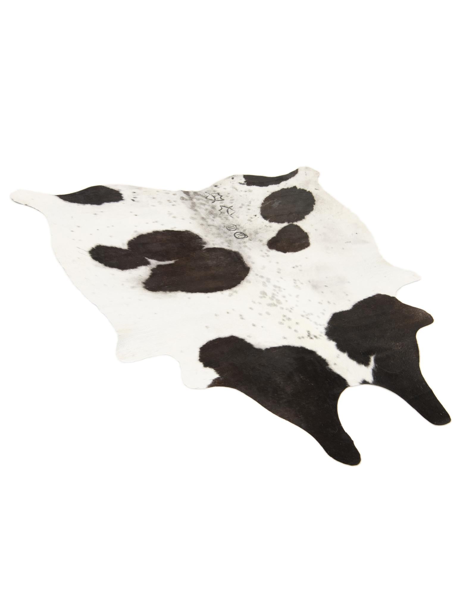 5' 1 x 5' 8 Cowhide Leather Square Rug