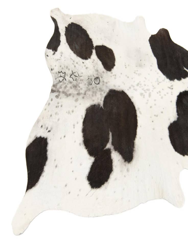 Detail image of 5' 1 x 5' 8 Cowhide Leather Square Rug