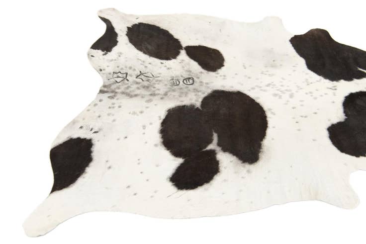 Detail image of 5' 1 x 5' 8 Cowhide Leather Square Rug