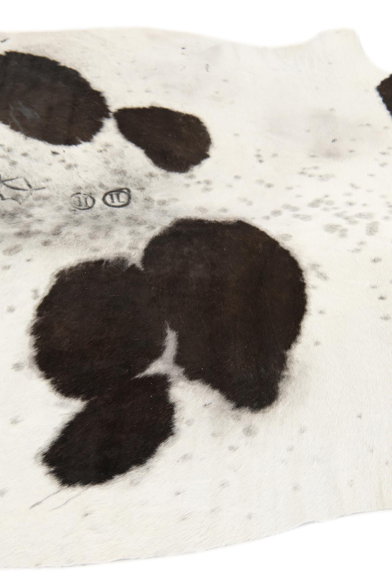 5' 1 x 5' 8 Cowhide Leather Square Rug