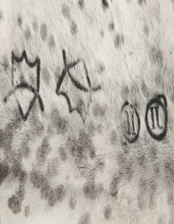 Detail image of 5' 1 x 5' 8 Cowhide Leather Square Rug