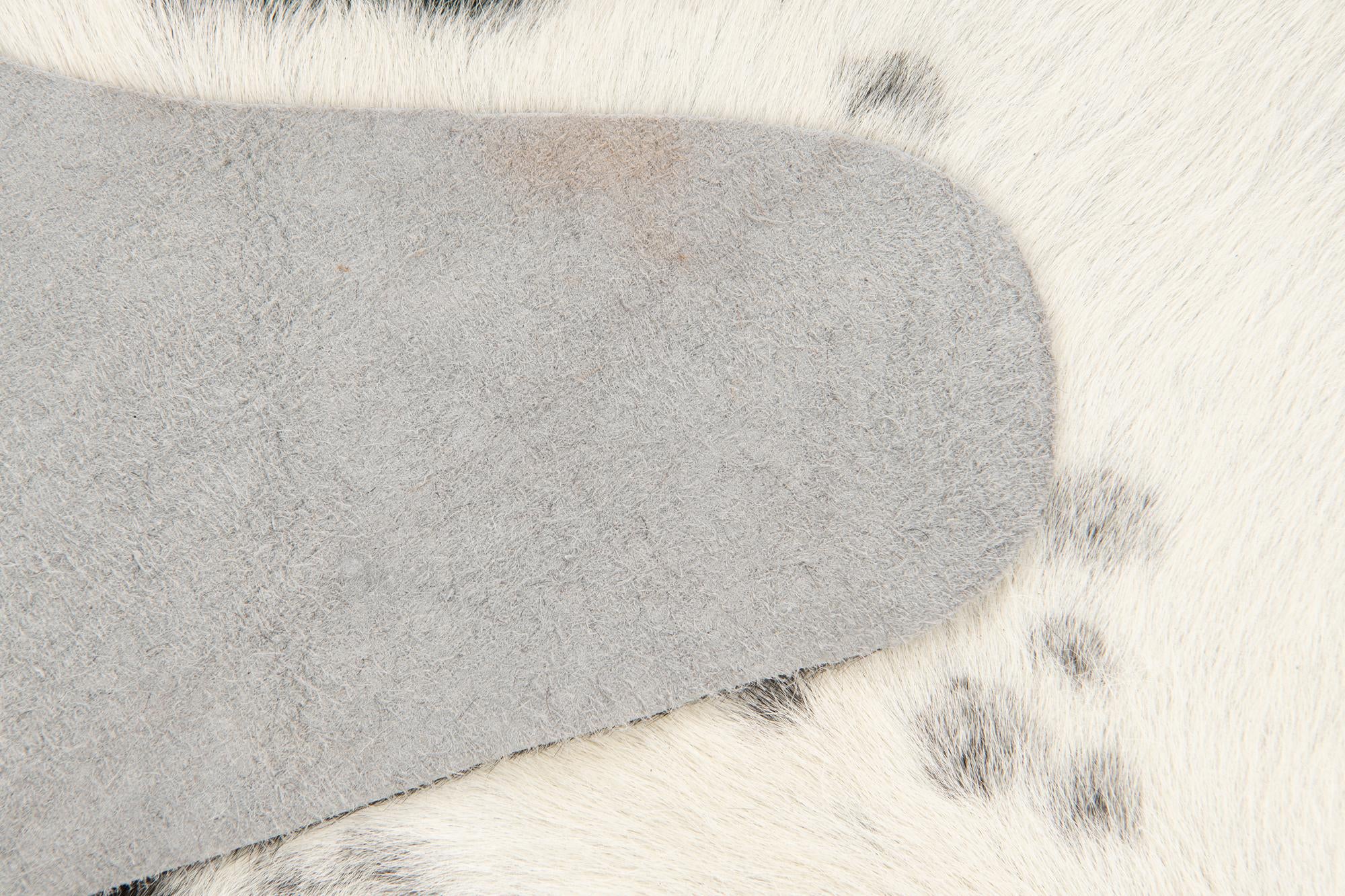 5' 1 x 5' 8 Cowhide Leather Square Rug