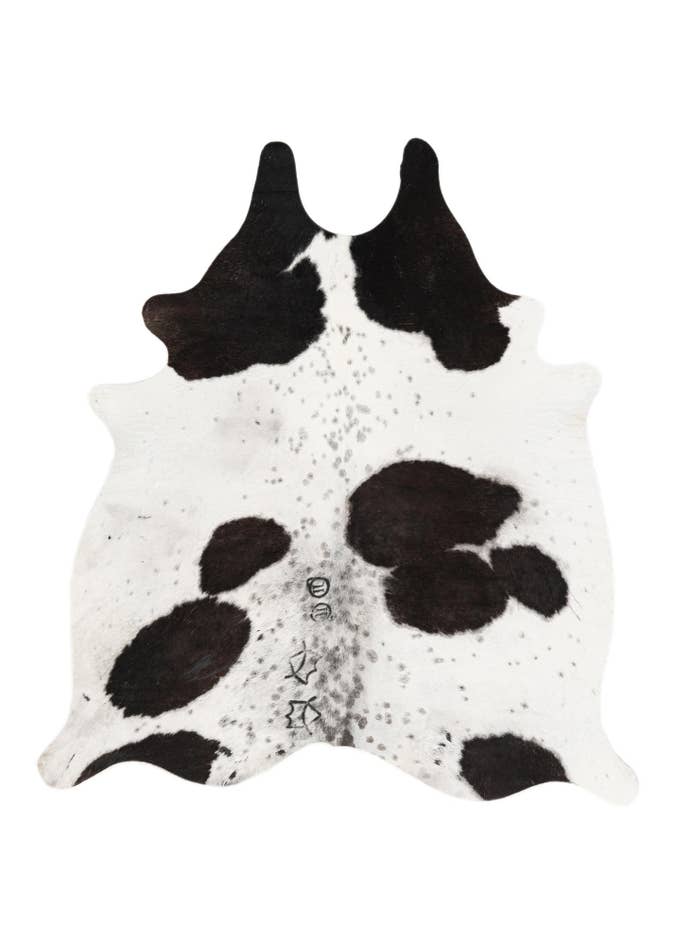 Detail image of 5' 1 x 5' 8 Cowhide Leather Square Rug