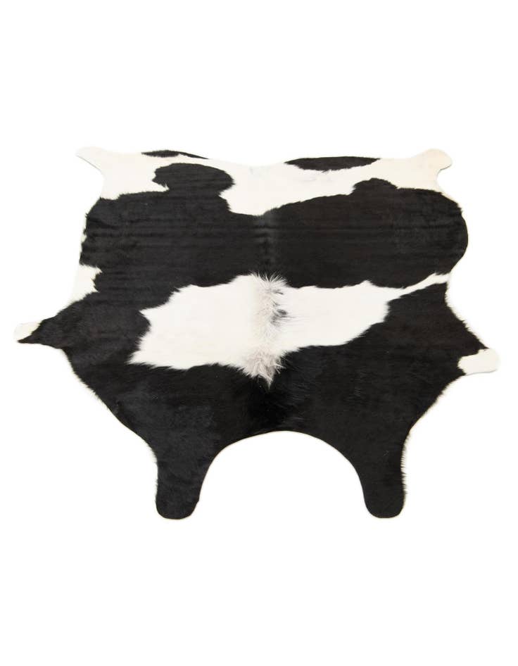 Detail image of 4' 11 x 5' 8 Cowhide Leather Square Rug