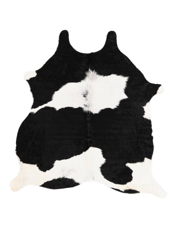 Detail image of 4' 11 x 5' 8 Cowhide Leather Square Rug