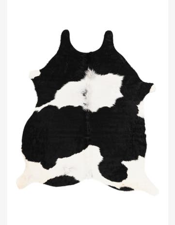 4' 11 x 5' 8 Cowhide Leather Square Rug