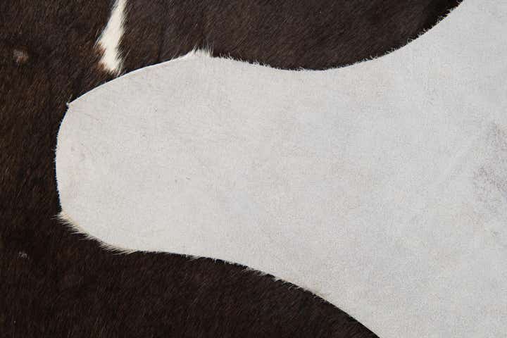 5' 1 x 5' 5 Cowhide Leather Square Rug