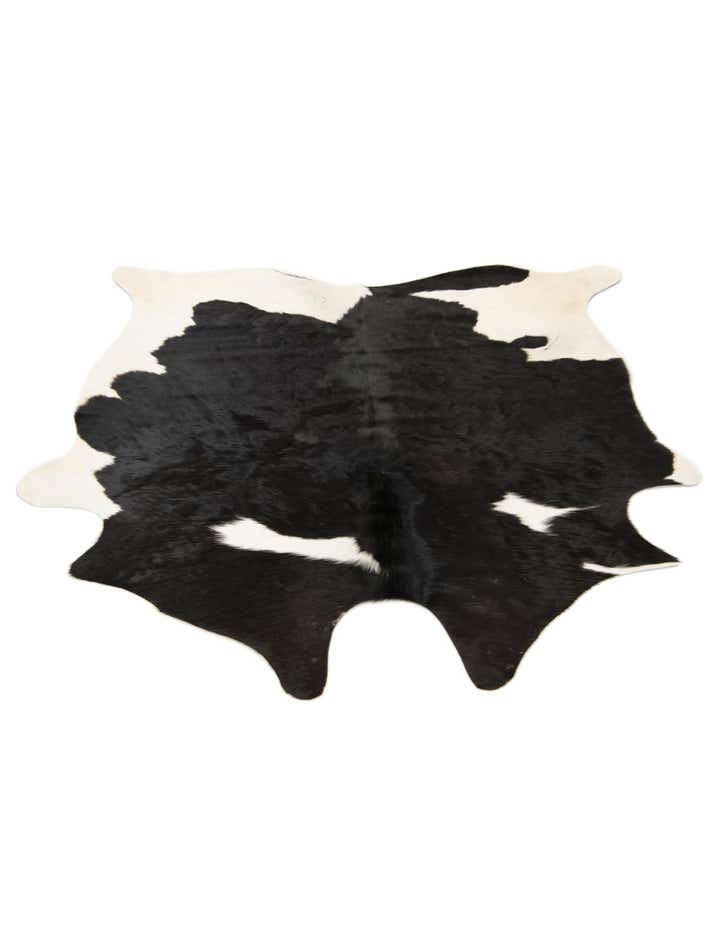4' 9 x 4' 11 Cowhide Leather Square Rug