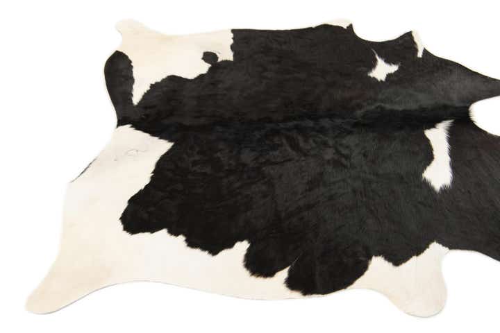 4' 9 x 4' 11 Cowhide Leather Square Rug