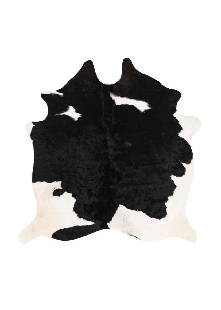 4' 9 x 4' 11 Cowhide Leather Square Rug