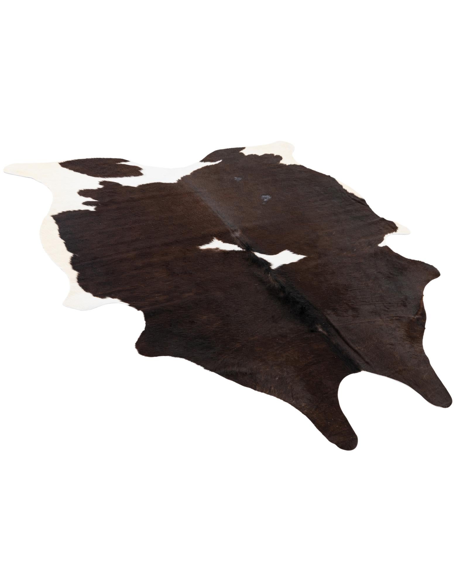 4' 10 x 5' 7 Cowhide Leather Square Rug