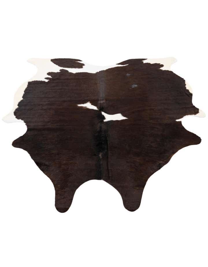 4' 10 x 5' 7 Cowhide Leather Square Rug