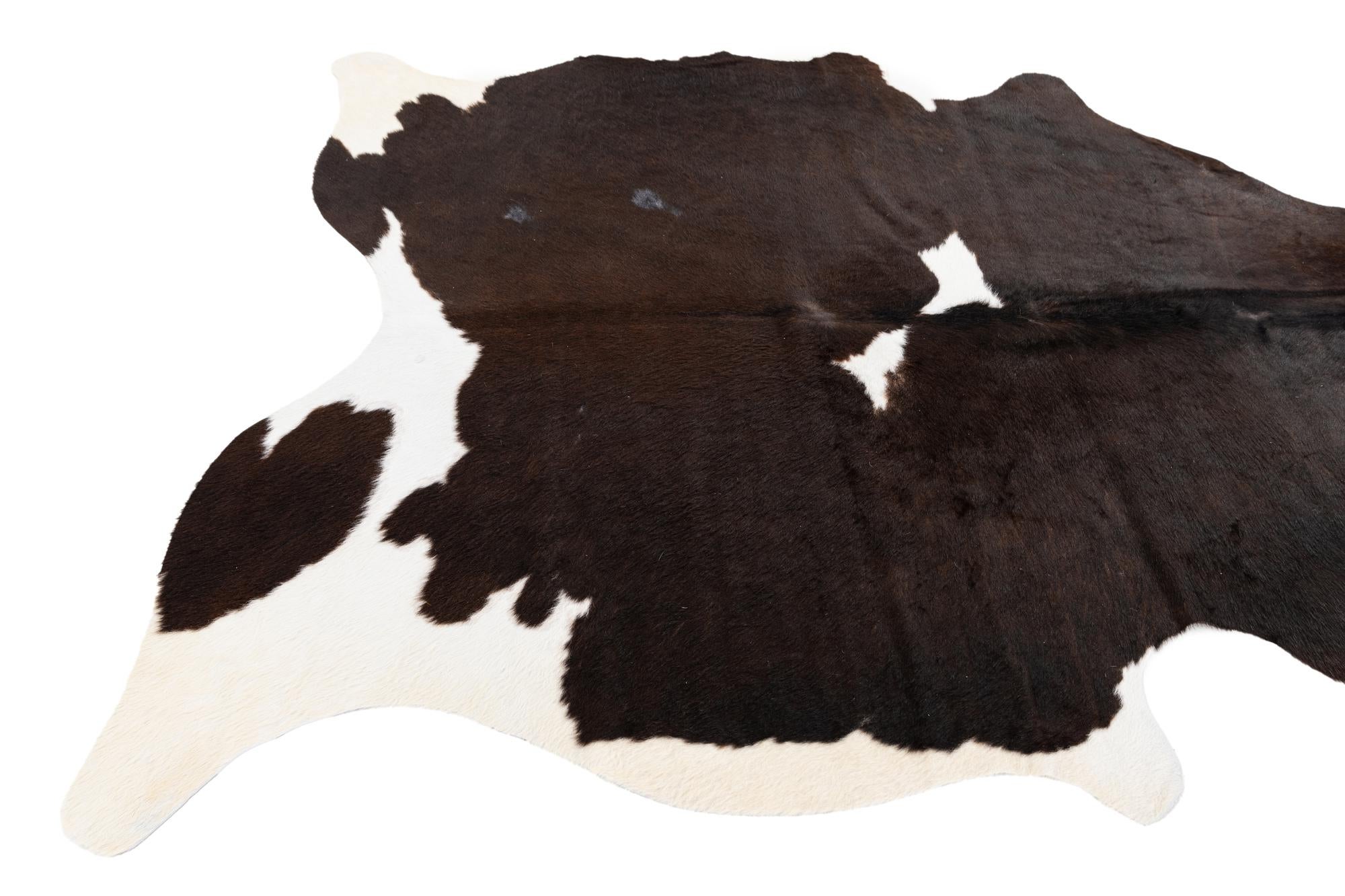 4' 10 x 5' 7 Cowhide Leather Square Rug