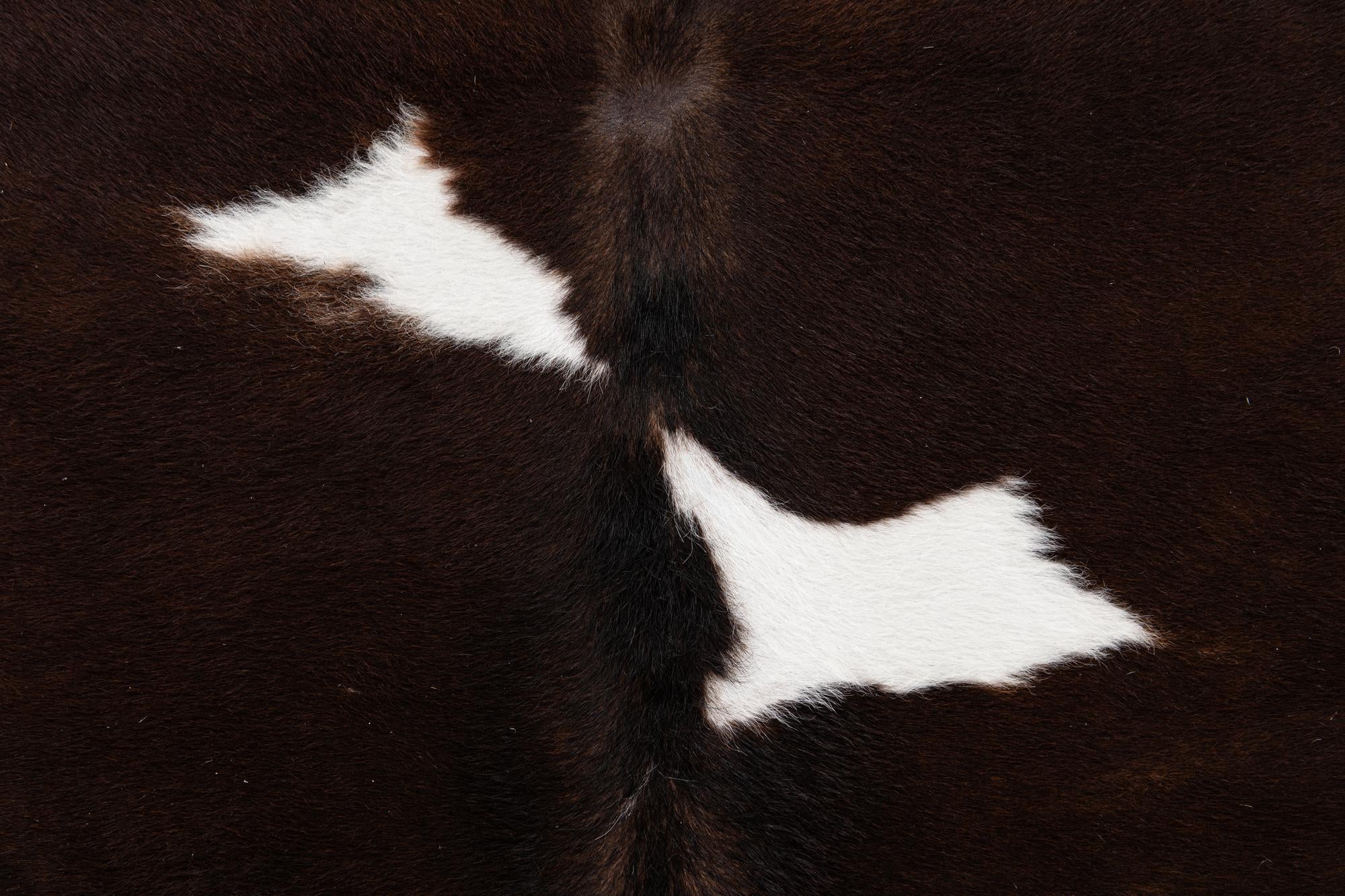 4' 10 x 5' 7 Cowhide Leather Square Rug