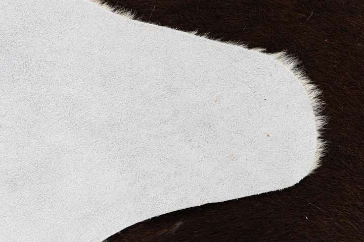 4' 10 x 5' 7 Cowhide Leather Square Rug