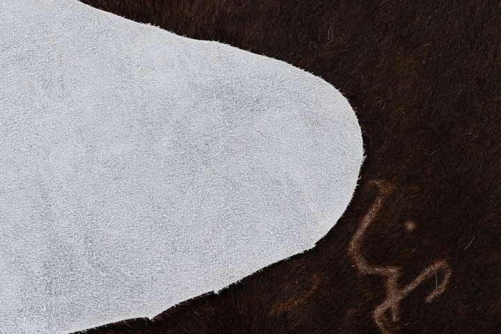 6' 3 x 6' 10 Cowhide Leather Square Rug