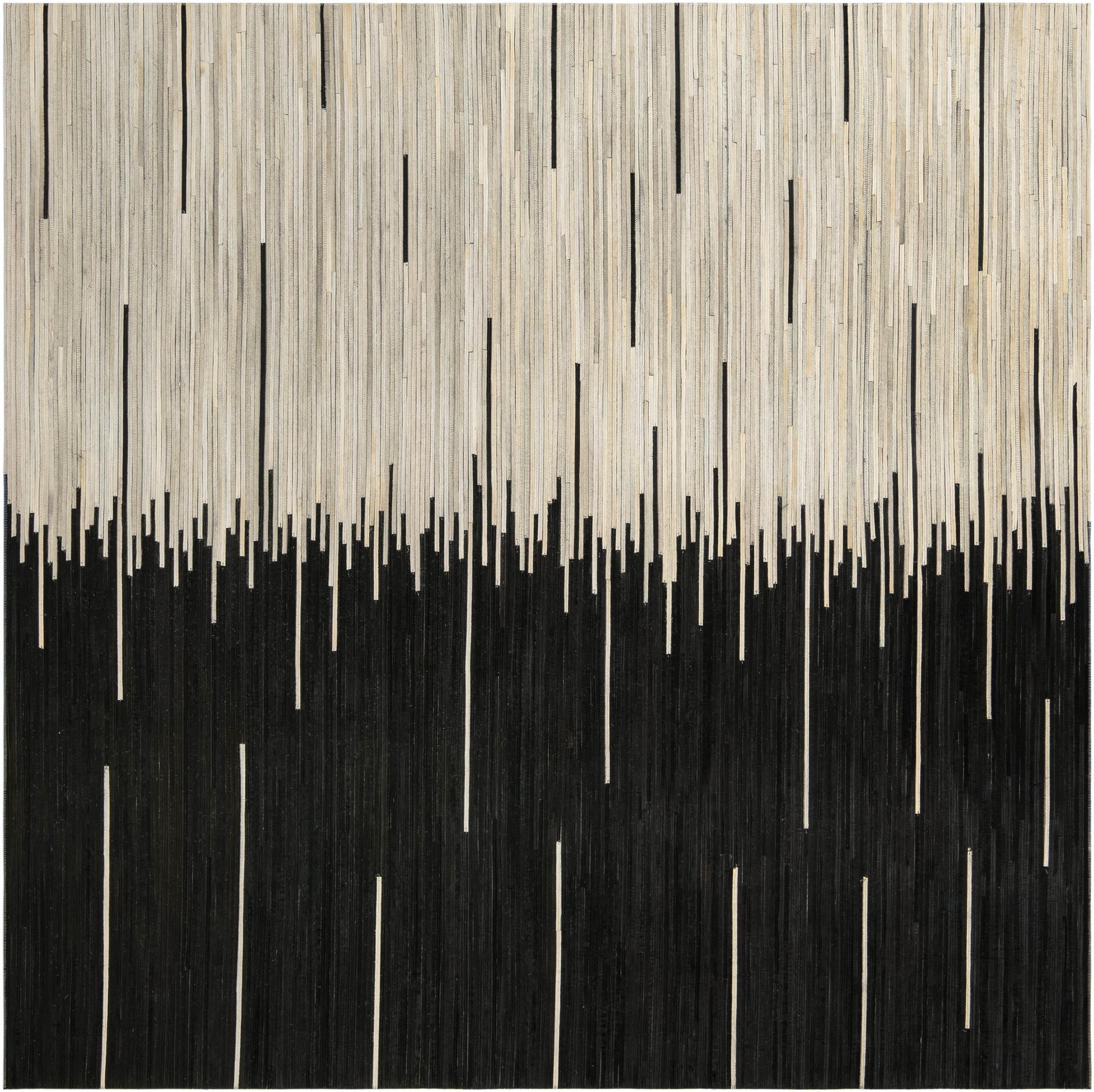 7' 10 x 7' 10 Cowhide Leather Square Rug
