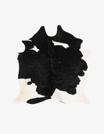 4' 9 x 4' 11 Cowhide Leather Square Rug