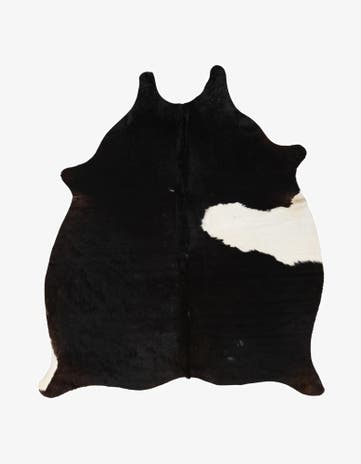 4' 10 x 5' 6 Cowhide Leather Square Rug