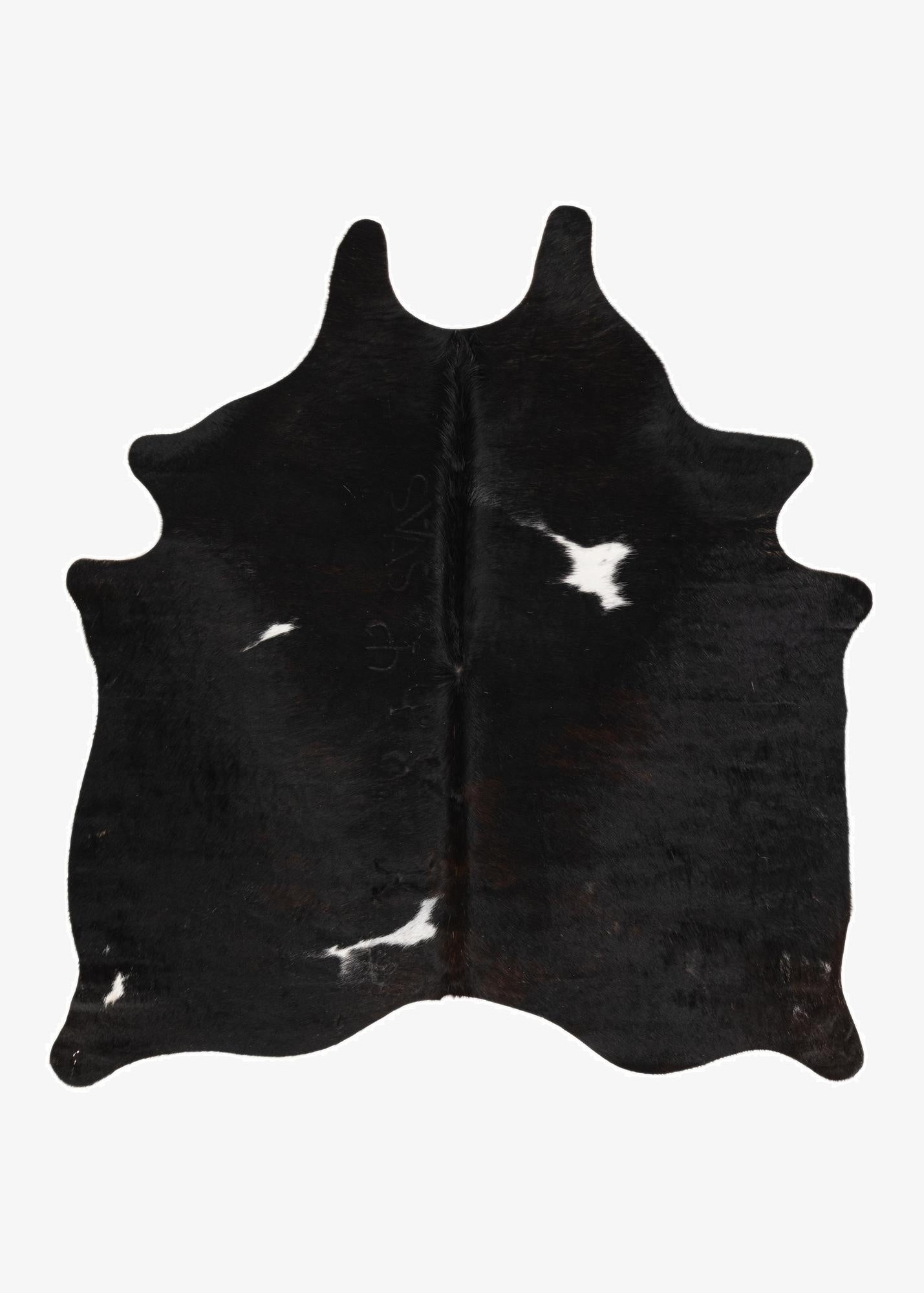 4' 8 x 5' 1 Cowhide Leather Square Rug