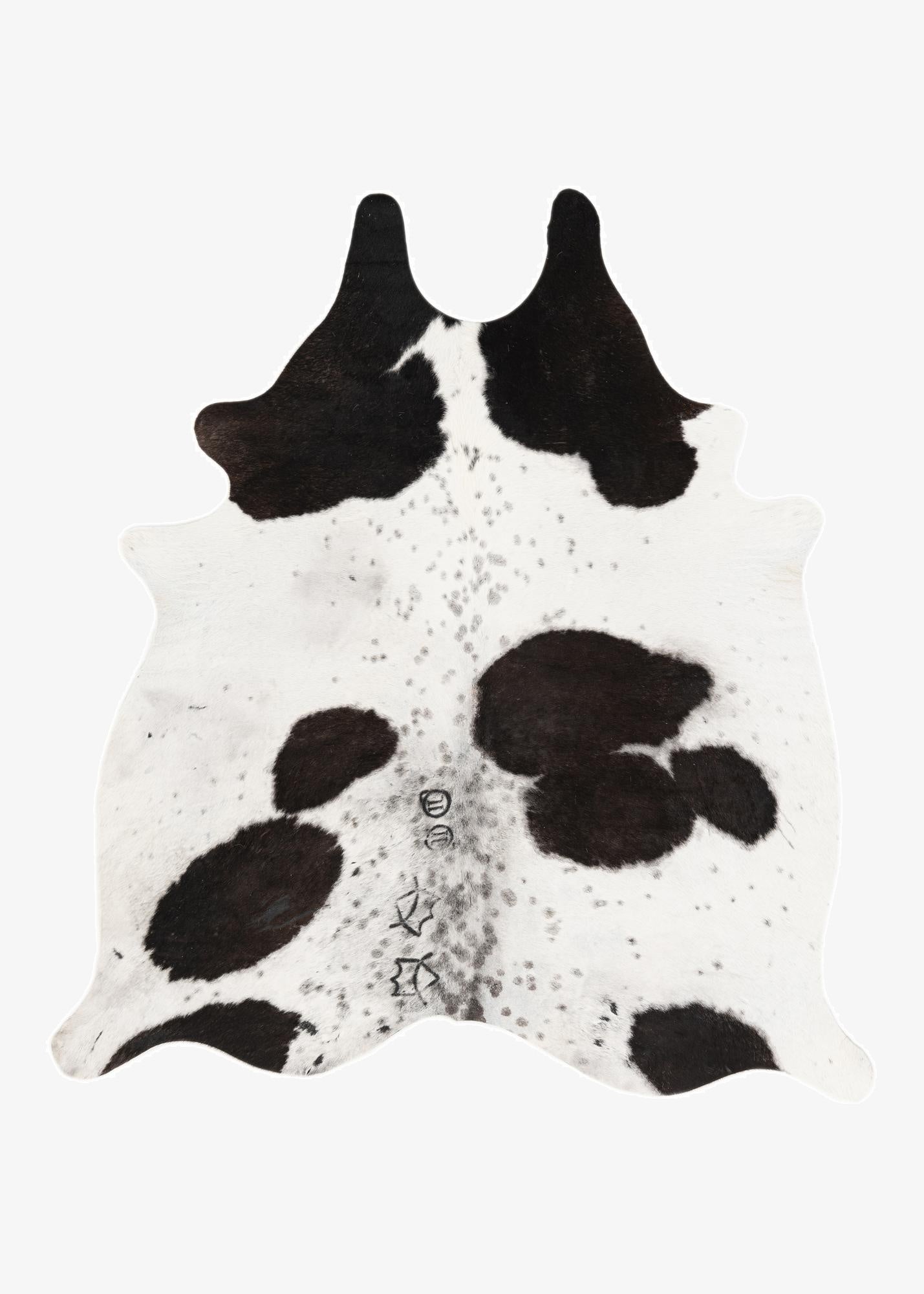 5' 1 x 5' 8 Cowhide Leather Square Rug