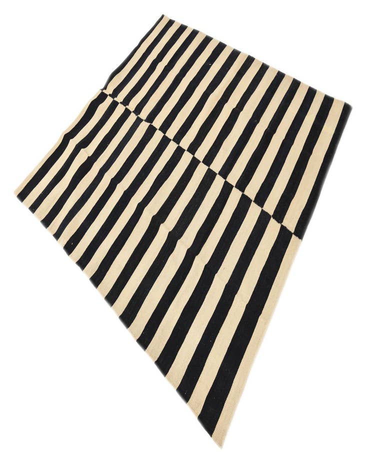 Detail image of 5' 3 x 5' 3 Hand Woven Kilim Modern Wool Square Rug
