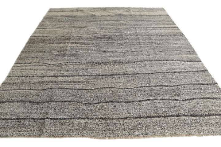 8' 9 x 9' 10 Hand Woven Kilim Modern Wool Square Rug