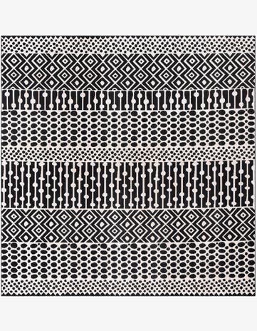 Black and White Milano Square Rug