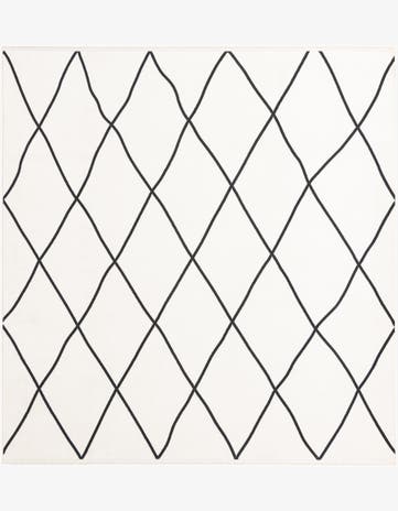 Black and White Milano Square Rug