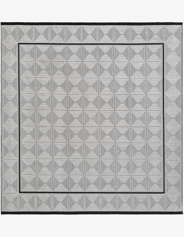 Black and White Milano Square Rug