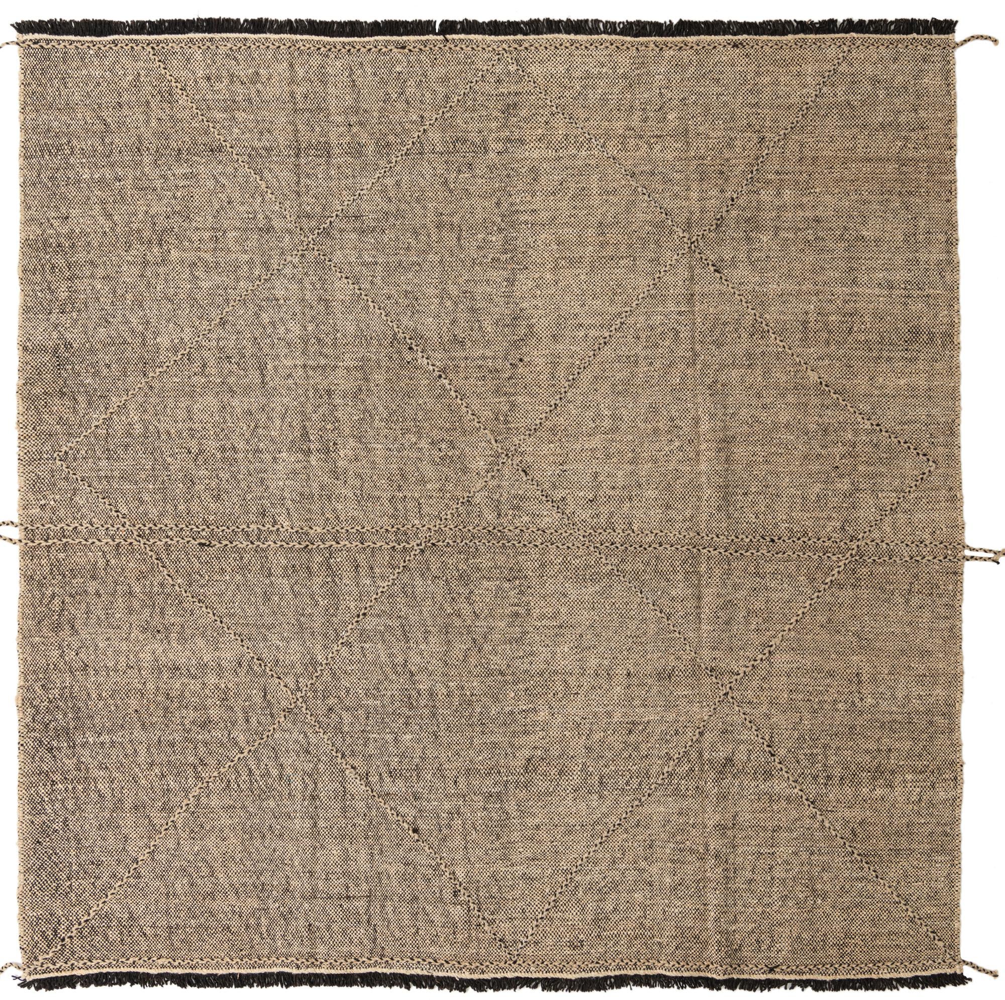 8' 10 x 9' 2 Hand Knotted Moroccan Wool Square Rug